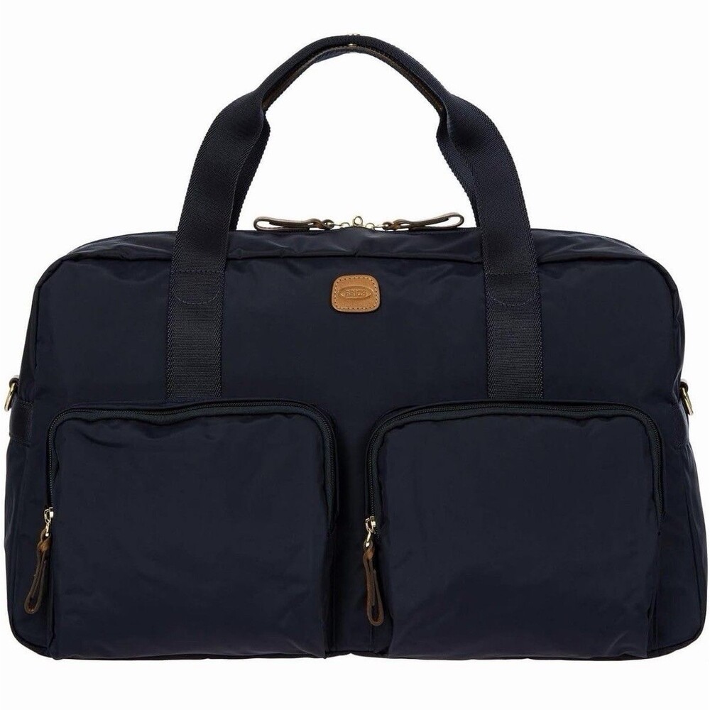 Bric’s X-Bag 18 Cargo Carry-On Duffle Water-Resistant Nylon Bag Navy Leather